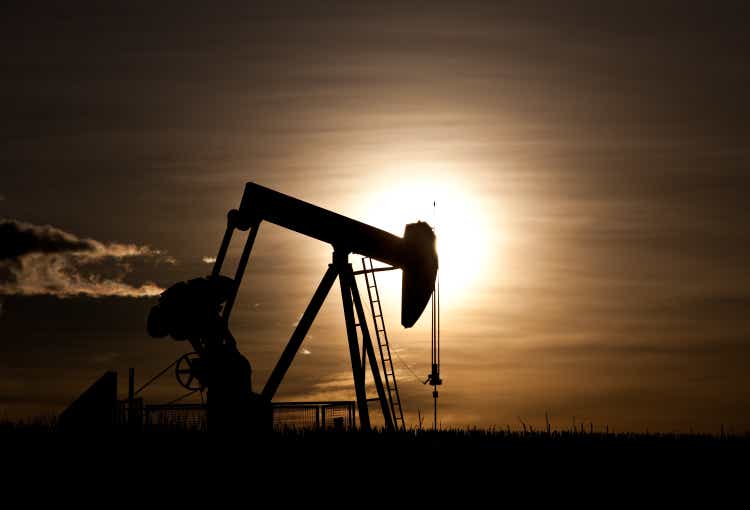 Pumpjack Silhouette on the Great Plains in Alberta
