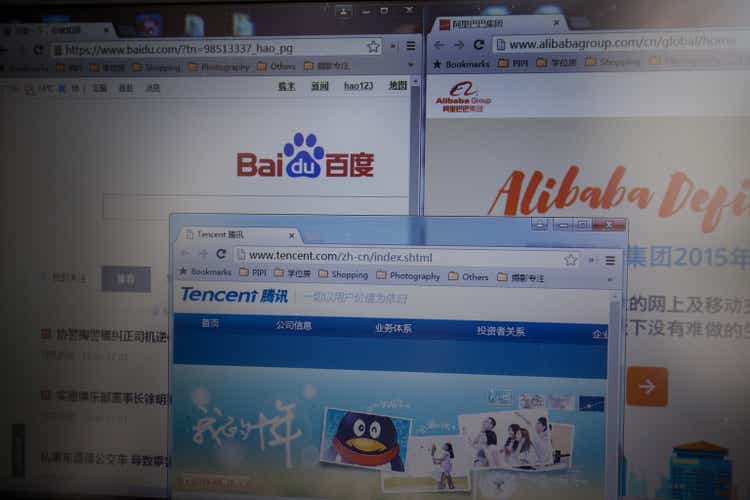 Chinese Top 3 internet corporations" websites