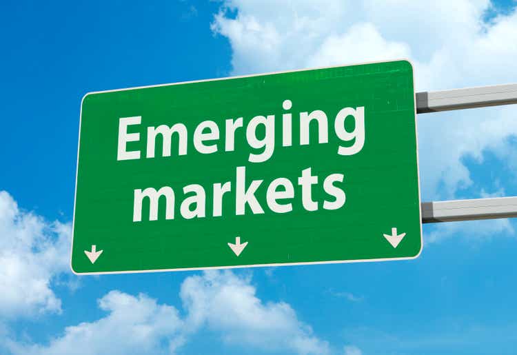 Emerging markets road sign