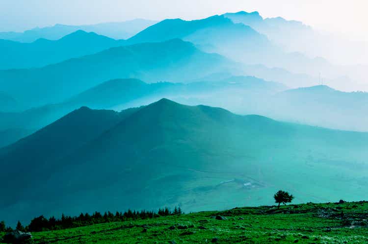 Himalaya Mountains Covered in Mist and Fog