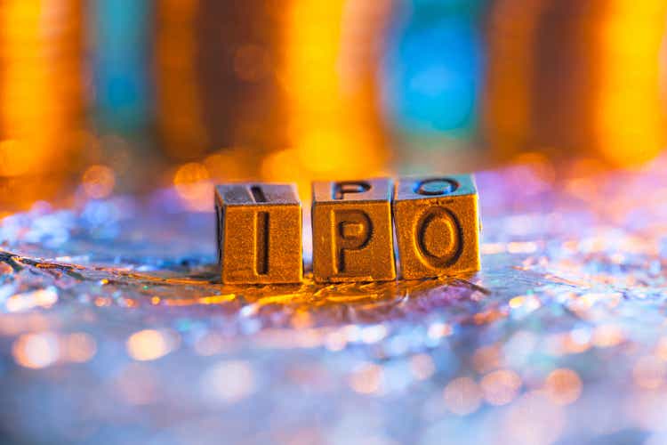 Stock IPO brass letters