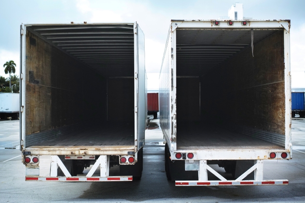 Two Empty Semi Truck