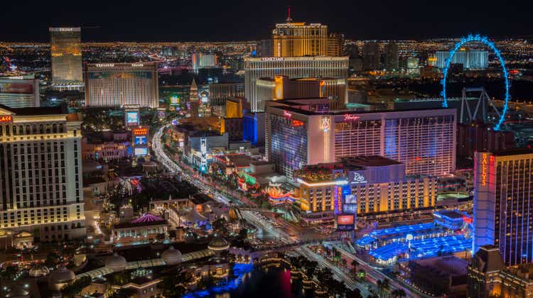 Las Vegas Strip at night - high vantage