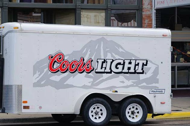 Coors Light Trailer in Laramie, Wyoming.