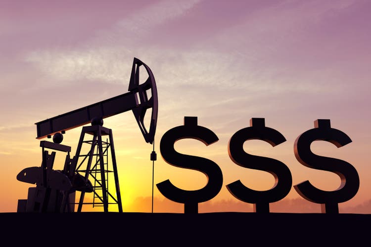 Oil pump with the dollar symbol