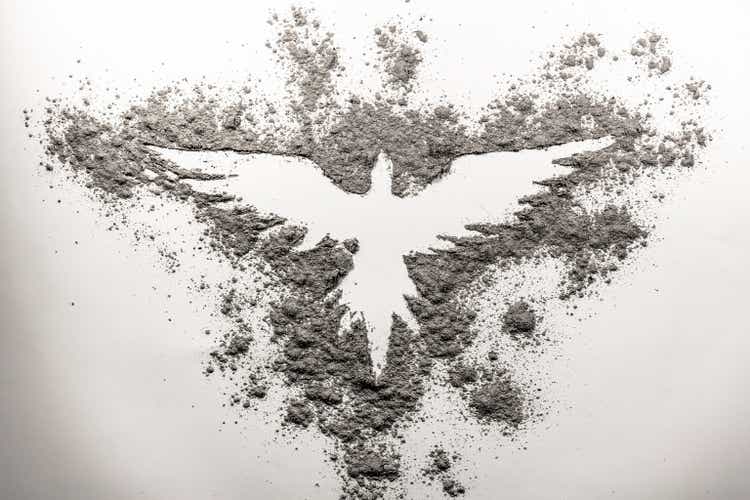 Phoenix drawing made in ash