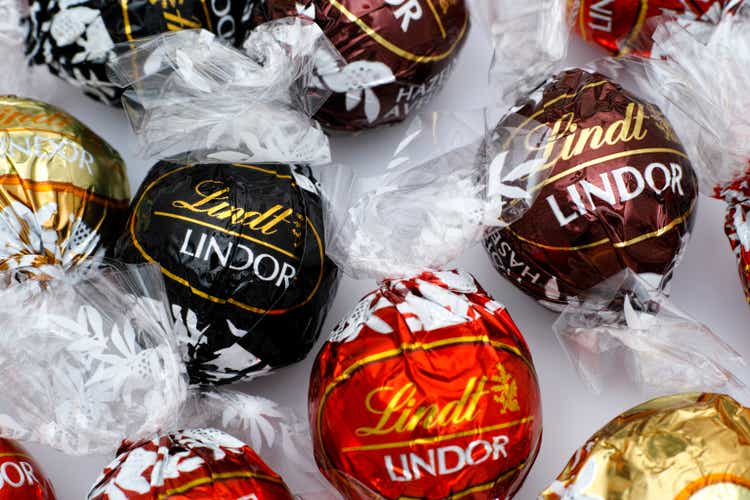 Different Lindt Lindor chocolate truffles