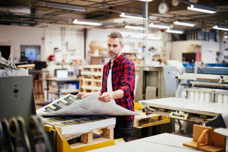 Man working in printing factory