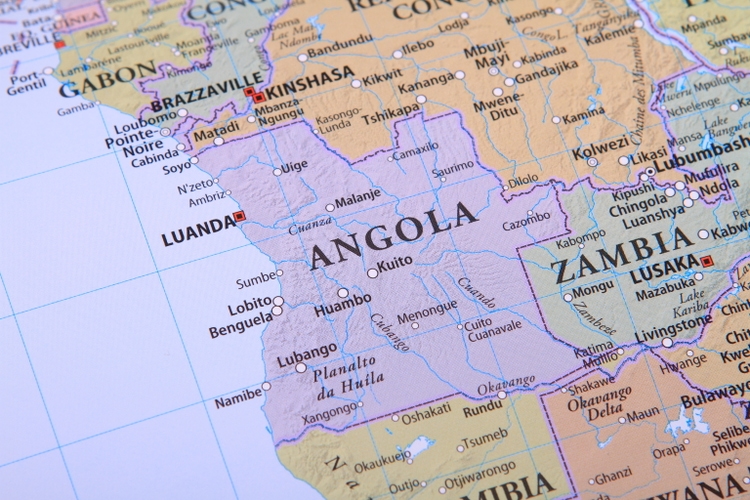 Angola on the map