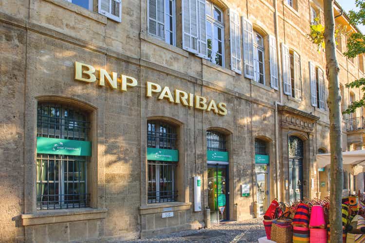 BNP PAribas entrance in the charming city of Aix