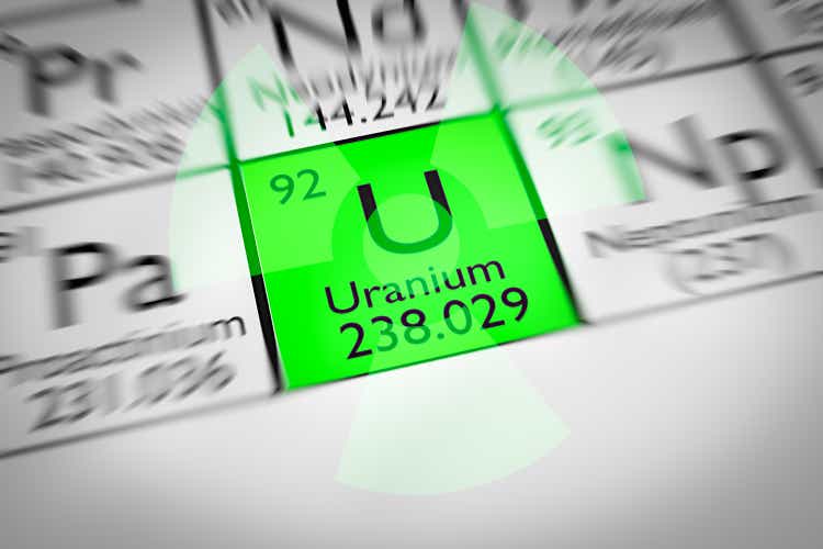 Focus on radioactive green Uranium Chemical Element