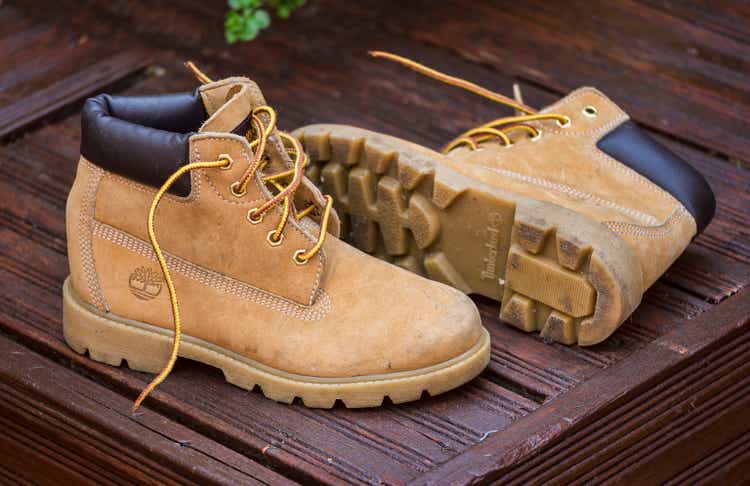 Pair of Worn Timberland Boots