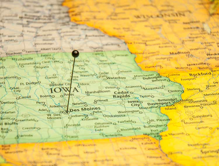 Macro Travel Road Map Of Des Moines Iowa