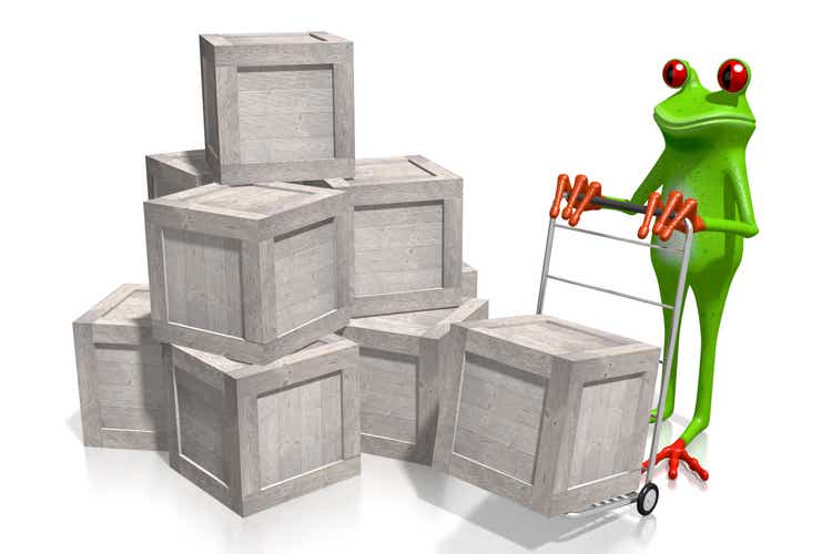 3D delivery concept with a frog
