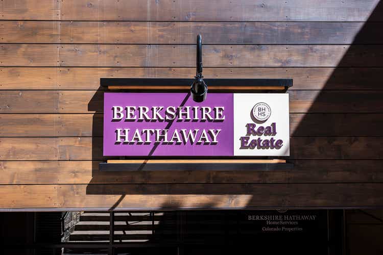 Berkshire Hathaway real estate sign in Vail, Colorado