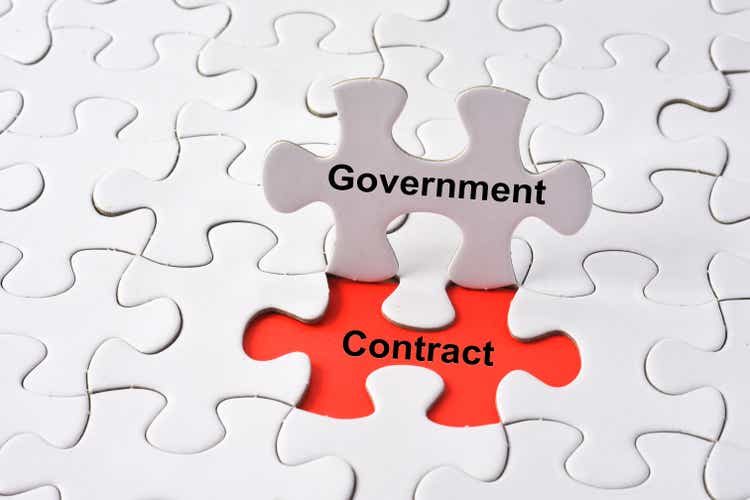 Government contract concept on missing puzzle