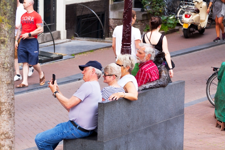 Senior tourists taking a selfie