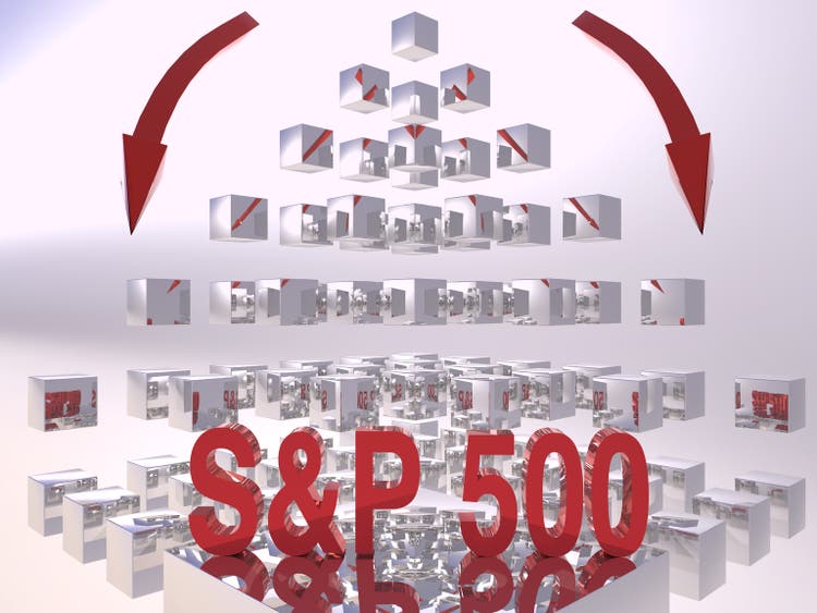 S&P Recession 3D Concept