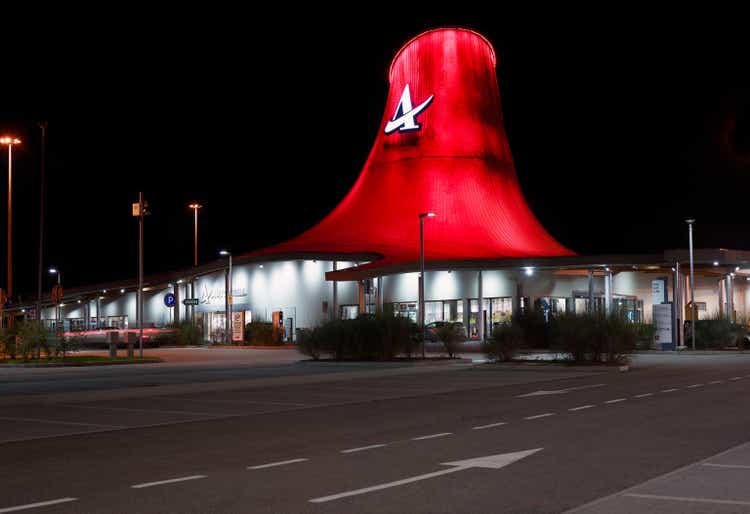 Autogrill. by night. Color Image