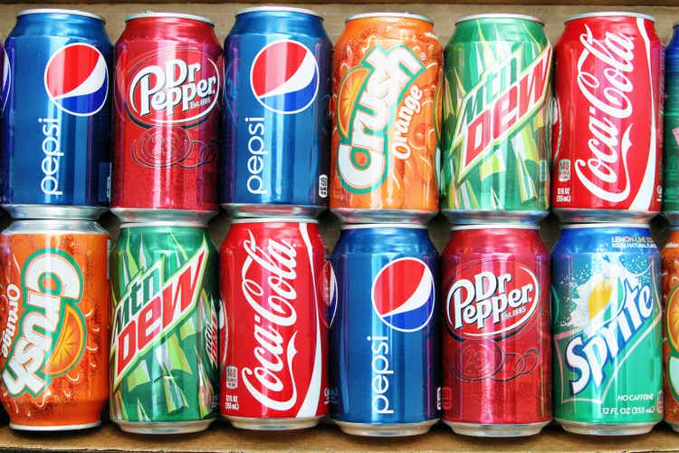 Selection of brand name sodas