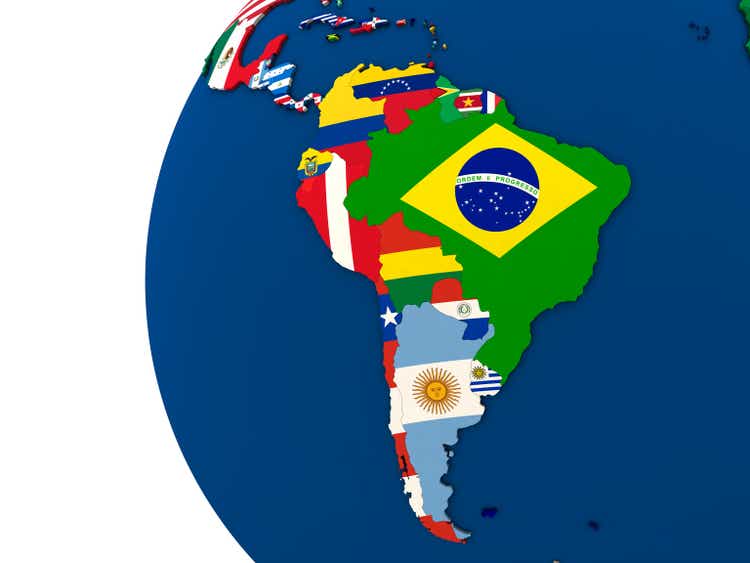Political south America map