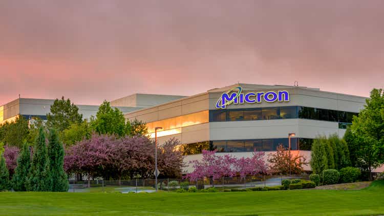 Sunrise in spring at Micron Technology