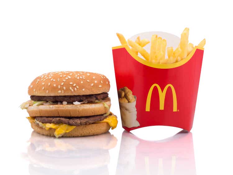 McDonald"s fries and hamburger