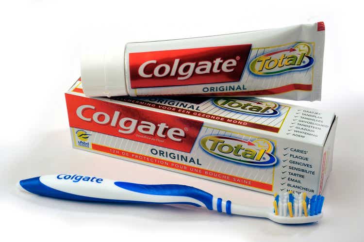 Set of Colgate toothpaste with toothbrush