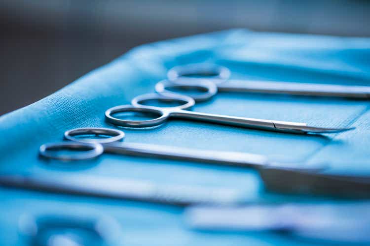 Surgical scissors in operating room