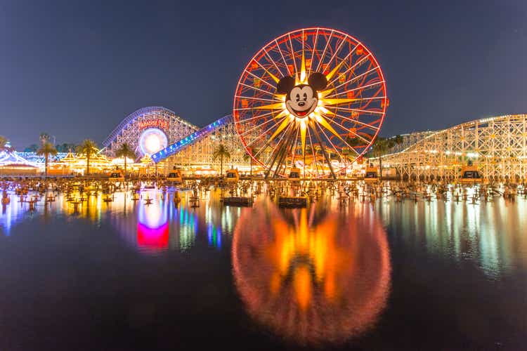 Disneyland 60th aniversary at Cars Land night time