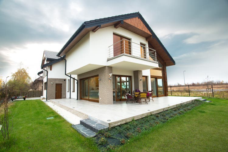 Casa de la familia, con un patio