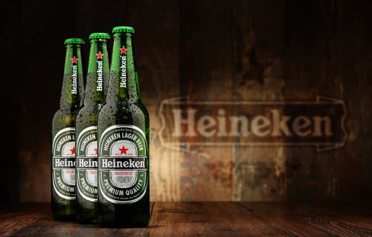 Bottles of Heineken beer