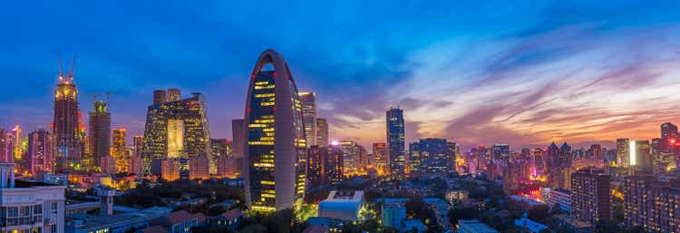 Beijing skyline at sunset