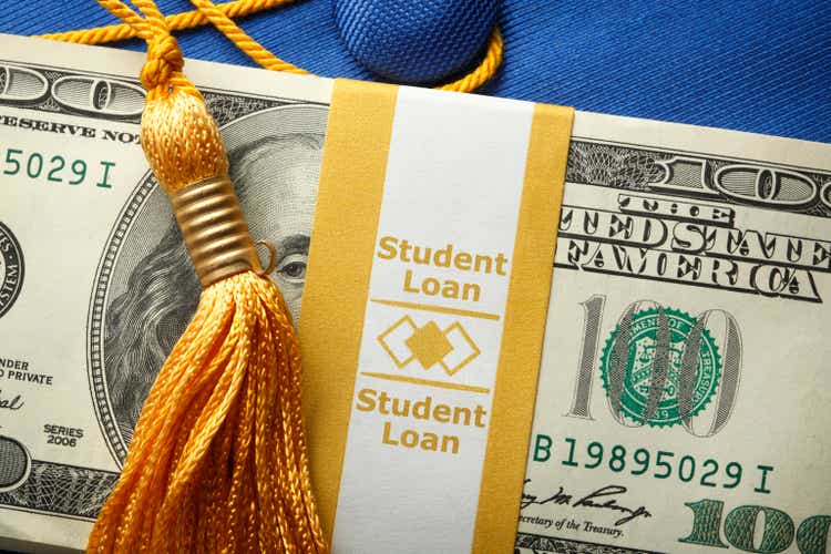 Student Loan Money On A Graduation Cap