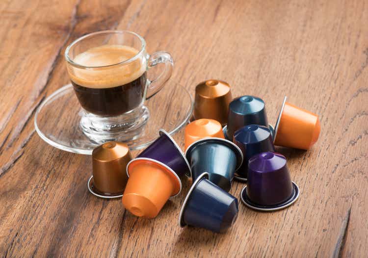 Cup of Coffee with Capsules, Nestle Nespresso Kaffeekapseln