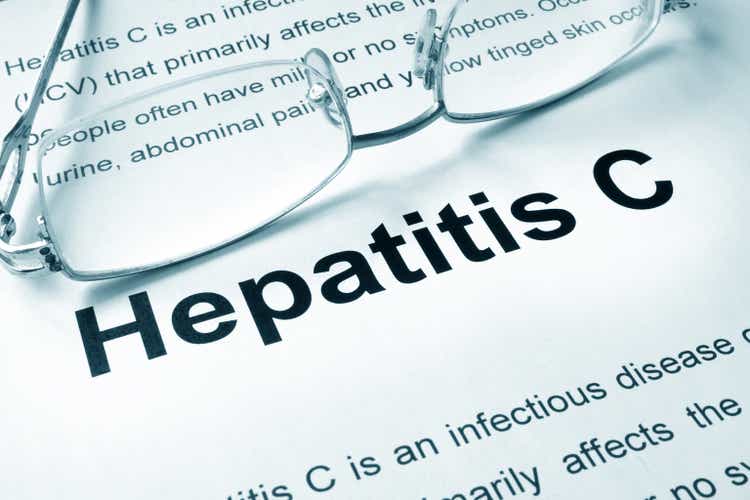 Hepatitis C written on a page.