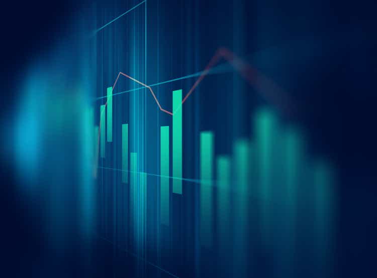 technical financial graph on technology abstract background