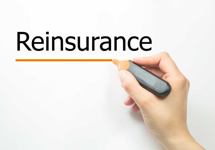 Hand writing Reinsurance with marker