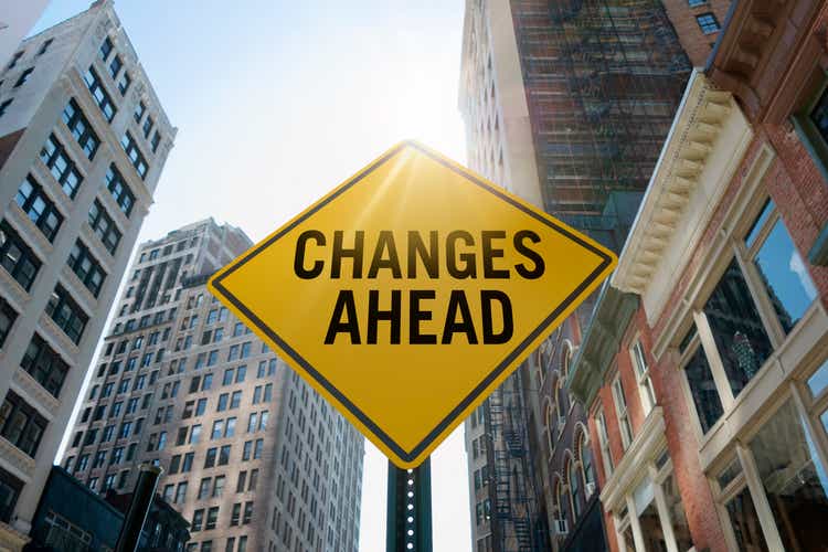"Changes ahead"traffic sign