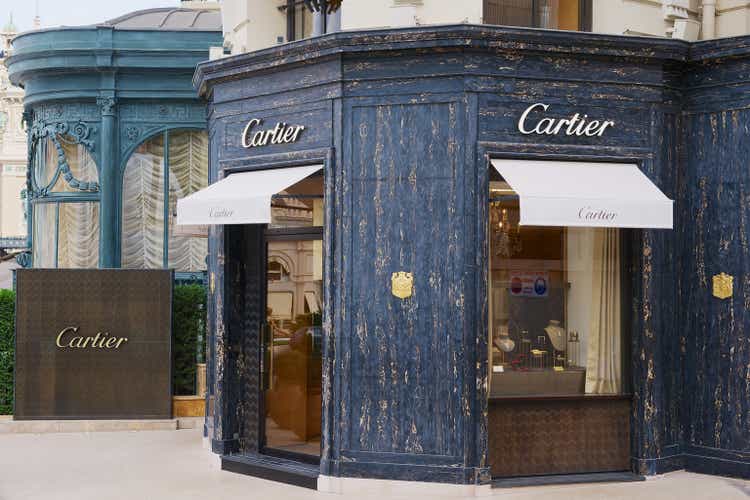 Luxury Cartier store near famous Monte Carlo Casino, Monaco.