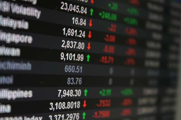 Asia Pacific Stock Exchange on board, display or monitor