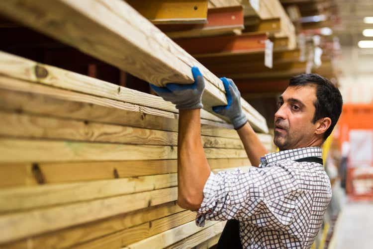 Working at a timber/lumber warehouse