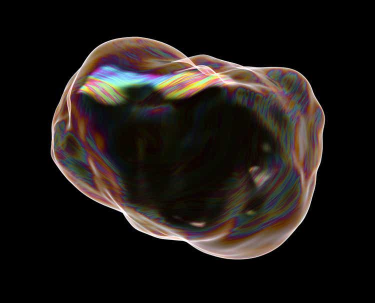 A wobbly soap bubble