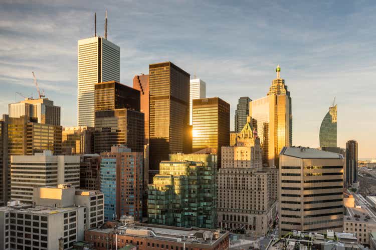 Cityscape of the financial district in Toronto, Ontario, Canada