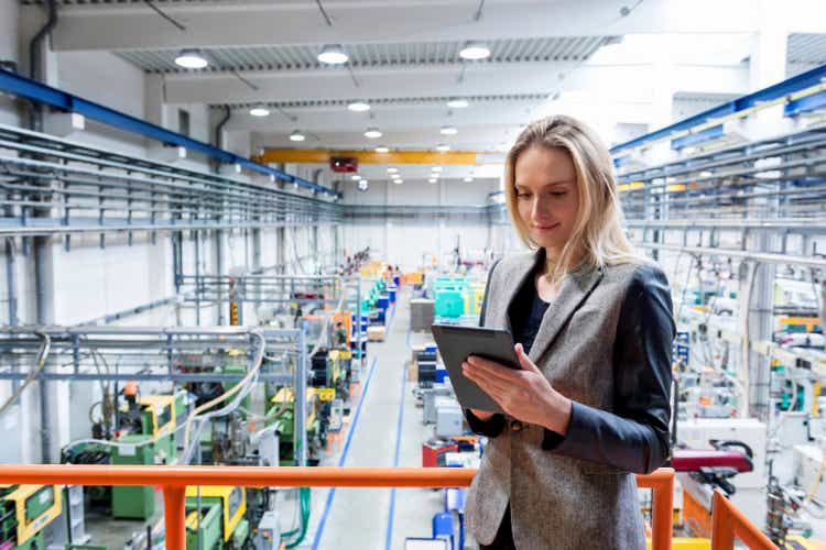 Female inspector in the industrial production!