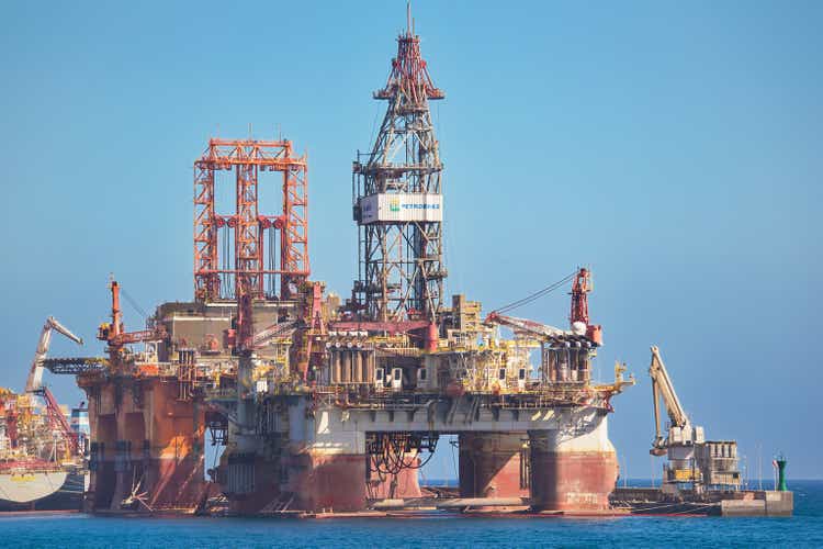 Petrobras oil platform docked, waiting for be repaired in Tenerife.