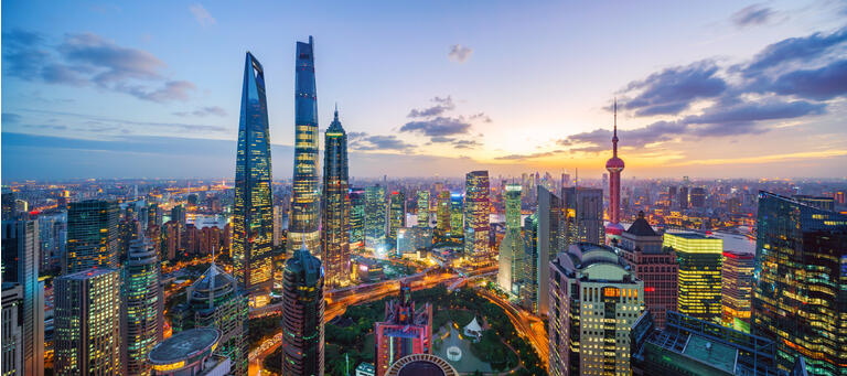 Shanghai Skyline Sunset