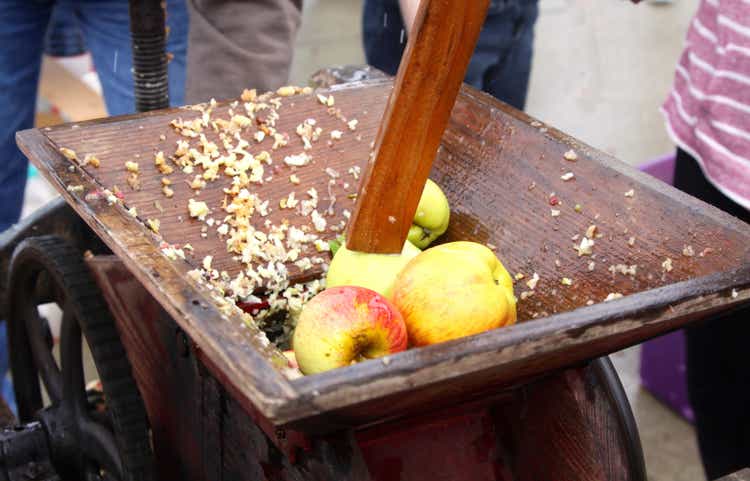 Making Apple Juice In A Press