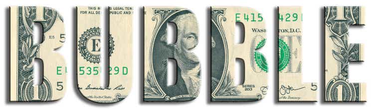 Bubble, rising price situation. US dollar texture.
