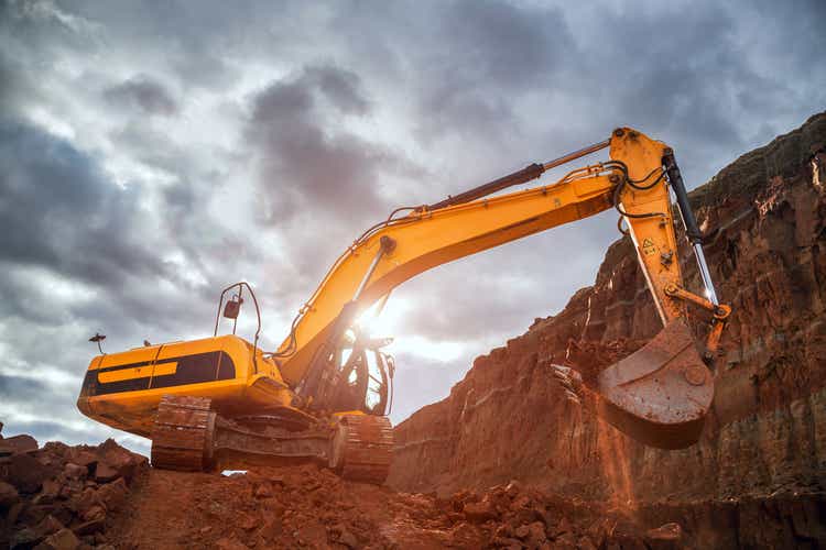 Earthworks with dramatic sky
